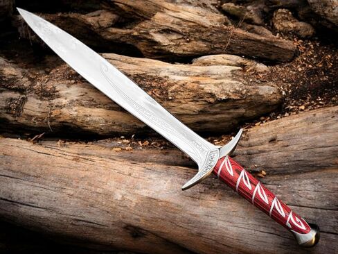 Handmade Movie Replica Engraved Stainless Steel Blade Medieval Styled Authentic Steel Sting Short Engraved J2 Steel Sword with Wall Mounting Scabbard Included Fantasy Sword in Saudi Arabia