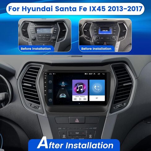 8 Core 6+128G Android 13 ستيريو سيارة لشركة Hyundai Santa Fe IX45 2013-2017 Wireless Carplay Android Auto، 9 بوصة 1280x720 HD شاشة لمس راديو السيارة مع DSP GPS Navigation BT FM RDS in Saudi Arabia