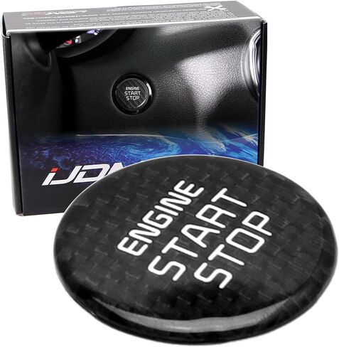 iJDMTOY KDM GT-Line Style Sports Red Real Carbon Fiber Keyless Engine Start/Stop Push Starter Button Cover Compatible with Kia 2018-2023 K8 Stinger, 2021-up K5 Optima in Saudi Arabia