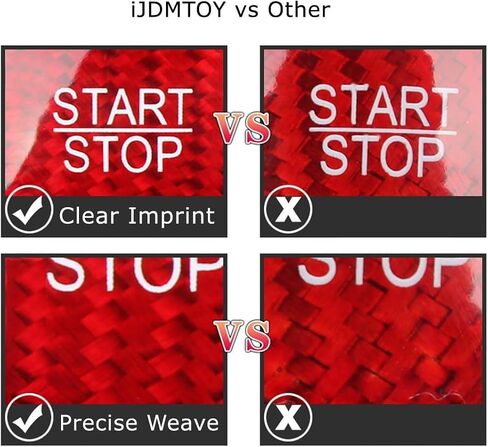 iJDMTOY KDM GT-Line Style Sports Red Real Carbon Fiber Keyless Engine Start/Stop Push Starter Button Cover Compatible with Kia 2018-2023 K8 Stinger, 2021-up K5 Optima in Saudi Arabia