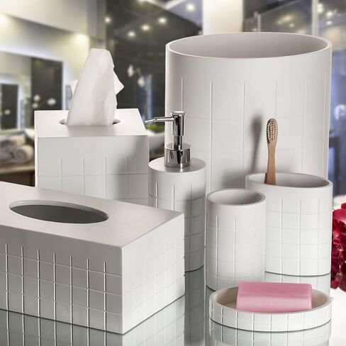Creative Scents White Small Bathroom Trash Can - Small Waste Basket for Bathroom - Space Friendly Wastebasket Bin for Bathroom, Powder Room, Bedroom Or Living Room (Polar Collection) in Saudi Arabia