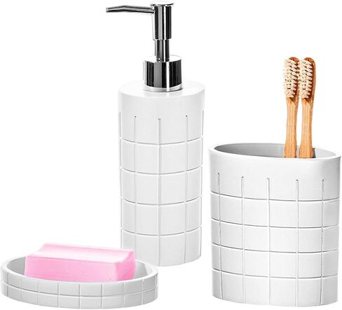 Creative Scents White Small Bathroom Trash Can - Small Waste Basket for Bathroom - Space Friendly Wastebasket Bin for Bathroom, Powder Room, Bedroom Or Living Room (Polar Collection) in Saudi Arabia