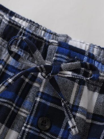 Latuza Men's 34''/36'' Inseam Tall Flannel Pajama Pants Cotton Plaid Lounge Pants in Saudi Arabia