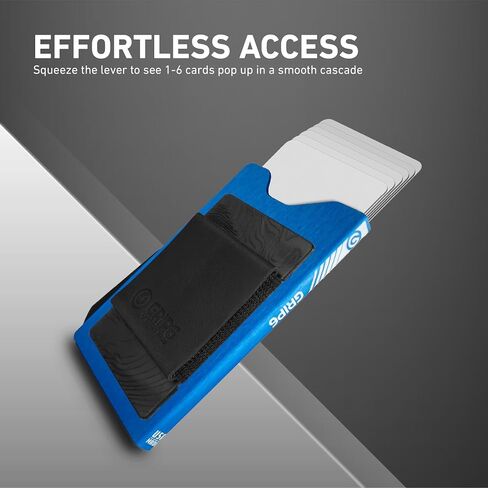 محفظة Grip6 للرجال والنساء: محفظة أنيقة ، متينة ، ضئيلة للغاية مع تقنية حجب RFID ، مصنوعة في الولايات المتحدة الأمريكية ، جسم الألومنيوم in Kuwait