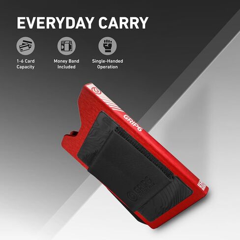 محفظة Grip6 للرجال والنساء: محفظة أنيقة ، متينة ، ضئيلة للغاية مع تقنية حجب RFID ، مصنوعة في الولايات المتحدة الأمريكية ، جسم الألومنيوم in Kuwait