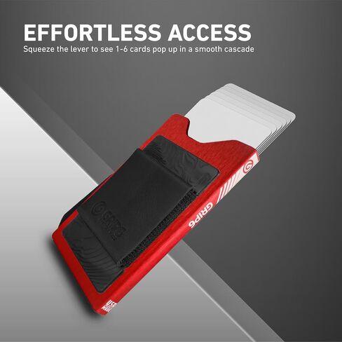 محفظة Grip6 للرجال والنساء: محفظة أنيقة ، متينة ، ضئيلة للغاية مع تقنية حجب RFID ، مصنوعة في الولايات المتحدة الأمريكية ، جسم الألومنيوم in Kuwait