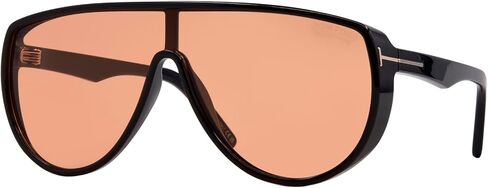 Tom Ford FT1182 05E Sunglasses Shiny Black/Photochromic Orange Shield 138mm in Saudi Arabia