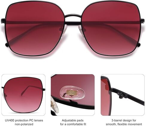 SOJOS Trendy Eversive Square Metal Frame نظارات شمسية للنساء رجال Retro Big Flat Protect UV Protections SJ1146 in Kuwait
