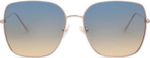 SOJOS Trendy Eversive Square Metal Frame نظارات شمسية للنساء رجال Retro Big Flat Protect UV Protections SJ1146 in Kuwait
