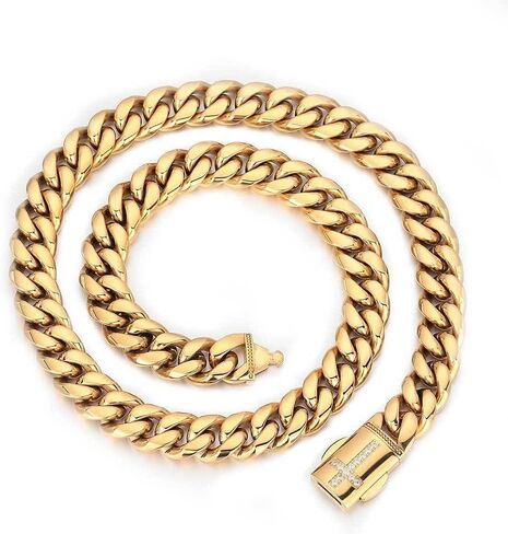 Solid 18K gold necklace men's cross Cuban chain necklace moissanite fashion accessories Father's Day/Christmas/birthday gift in Saudi Arabia