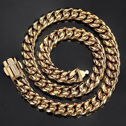 Solid 18K gold necklace men's cross Cuban chain necklace moissanite fashion accessories Father's Day/Christmas/birthday gift in Saudi Arabia