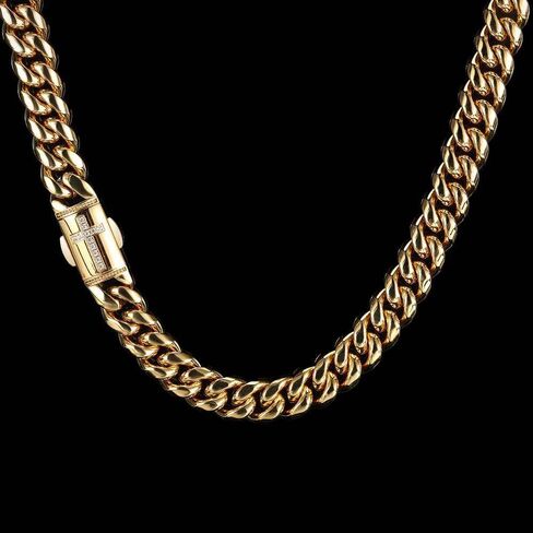 Solid 18K gold necklace men's cross Cuban chain necklace moissanite fashion accessories Father's Day/Christmas/birthday gift in Saudi Arabia