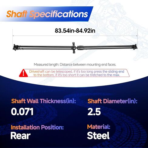 Rear Drive Shaft Prop Shaft Driveshaft Assembly Fit for Acura MDX 2003-2006 3.5L AWD, for Honda Pilot 2006-2008 3.5L AWD, Replace# 40100S3VA22, 65-4004 in Saudi Arabia