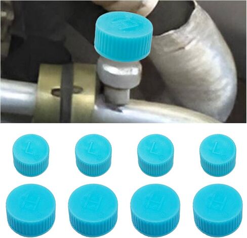 2PCS Car A/C Charging Valve Caps, Leakproof R134a Air Conditioning System Charging Port Caps Replacement, High and Low Pressure Ac Caps Auto A/C Valve Core Caps Seal Kit for Most Cars (2PCS) in Saudi Arabia