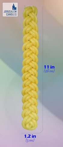 Havdalah Candle - Braided Yellow - Flat Havdallah Candles - 2 Pack in Kuwait