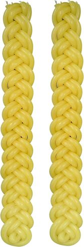 Havdalah Candle - Braided Yellow - Flat Havdallah Candles - 2 Pack in Kuwait