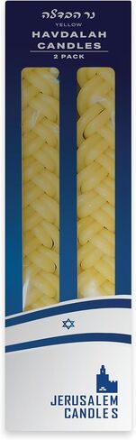 Havdalah Candle - Braided Yellow - Flat Havdallah Candles - 2 Pack in Kuwait