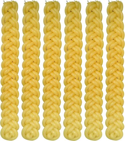 Havdalah Candle - Braided Yellow - Flat Havdallah Candles - 2 Pack in Kuwait