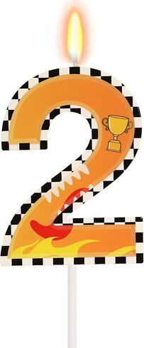 Car Birthday Candle for Cake - Two Fast Themed Number 2 Candle Birthday Boy, Race Car Wheels Party Decorations in Kuwait