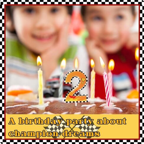 Car Birthday Candle for Cake - Two Fast Themed Number 2 Candle Birthday Boy, Race Car Wheels Party Decorations in Kuwait