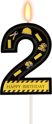 Car Birthday Candle for Cake - Two Fast Themed Number 2 Candle Birthday Boy, Race Car Wheels Party Decorations in Kuwait