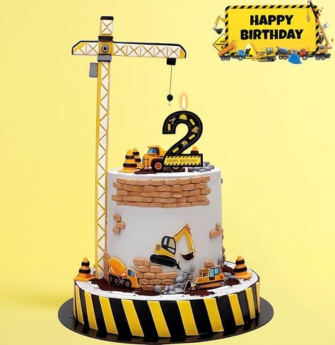 Car Birthday Candle for Cake - Two Fast Themed Number 2 Candle Birthday Boy, Race Car Wheels Party Decorations in Kuwait