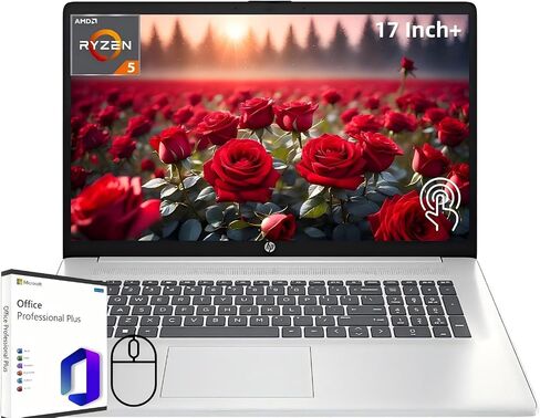 HP Newest 17 Touchscreen Laptop for Business, Lifetime Microsoft Office, 17.3" HD+ Display, AMD Ryzen 5 7530U(Beats i7-1165G7), 64 GB RAM,2 TB SSD, Wi-Fi 6, HDMI, Webcam, Windows 11 H, Designed Mouse in Saudi Arabia
