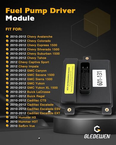 Fuel Pump Driver Module, Compatible with 2007-2009 Chevy Silverado Colorado Suburban Tahoe Express, GMC Sierra Yukon Savana, Cadillac, 601-132 20759945, Pre-Programmed Fuel Pump Flow Control Module in Saudi Arabia
