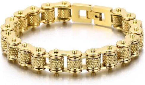 18K pure gold bracelet, men's bracelet bicycle chain, Bicycle chain，exquisite Cuban chain, hip-hop men's bracelet fashion jewelry gift in Saudi Arabia