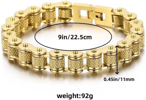 18K pure gold bracelet, men's bracelet bicycle chain, Bicycle chain，exquisite Cuban chain, hip-hop men's bracelet fashion jewelry gift in Saudi Arabia