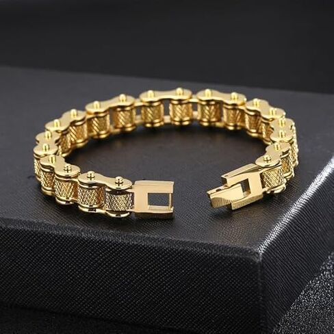 18K pure gold bracelet, men's bracelet bicycle chain, Bicycle chain，exquisite Cuban chain, hip-hop men's bracelet fashion jewelry gift in Saudi Arabia