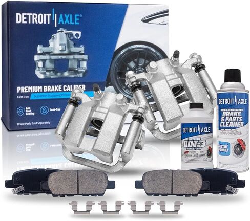 Detroit Axle - مجموعة الفرامل الخلفية لـ Infiniti G35 Nissan 350Z Murano Quest Discipers الفرجار W/Brackets Ceramic Brakes Pads Plads in Saudi Arabia