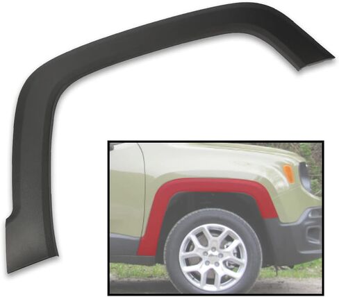 PIT66 1Pcs Fender Flare Compatible With 2015-2021 Jeep Renegade Front Right Fender Trim Molding Moulding Textured Black 5XB67LXHAA, CH1790104 in Saudi Arabia