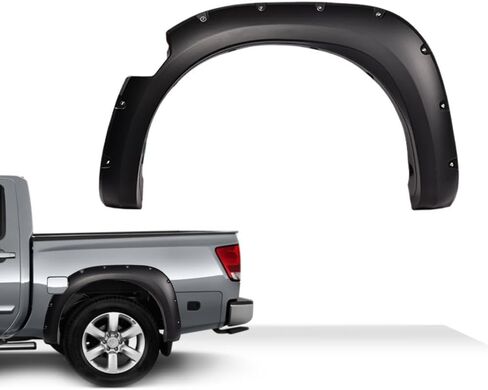 PIT66 POCTEL POCTET BOLT نمط تنفيس تقليم مشاعل Fender متوافق مع Nissan Titan 2004-2015 بدون صندوق سرير بجانب السرير ، واقي غطاء العجلات السوداء الأمامية والخلفية ، 4 مساءً in Saudi Arabia