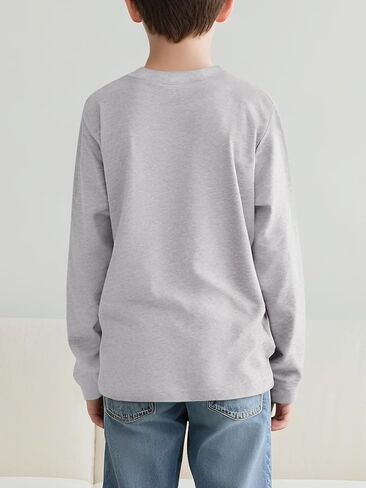 Gihuo Boys Girls Long Long Terts 100 ٪ Cotton Soft Basic Crewneck Fall Top for Kids Youth 5-14 Years in Saudi Arabia