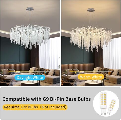 Modern Crystal Tree Branch Chandelier, D23.7'' Black Round Raindrop Indoor Hanging Branch Chandelier Fixture for Dining Room Living Room Bedroom 9 Lights in Saudi Arabia
