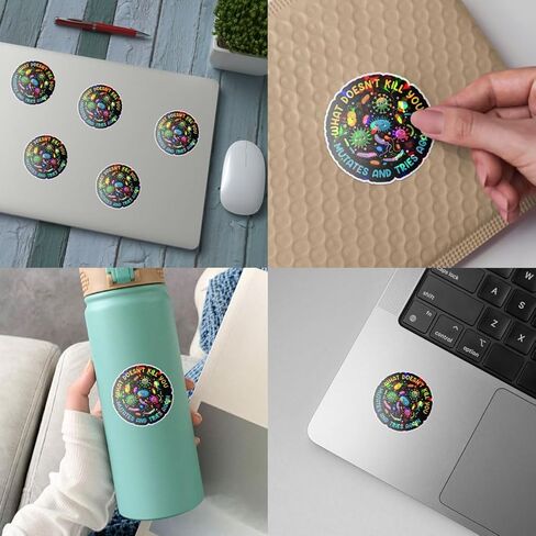 3 Pcs What Doesn't Kill You Mutates and Tries Again Sticker, What Doesn't Kill You Mutates and Tries Again Public Health Stickers Gifts Microbiology Psychology Stickers for Laptop Phone Car Helmet 3" in Kuwait
