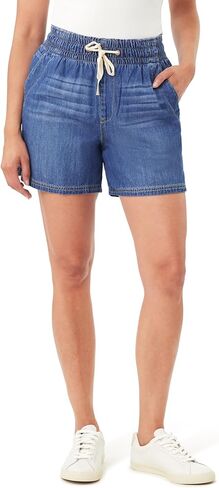 kensie Jeans Shorts for Women 5-Inch High Rise Elastic Tie Front Shorts, Sizes Small to X-Large in Saudi Arabia