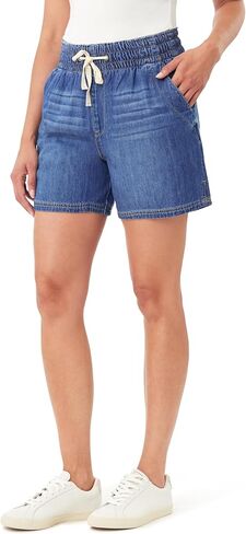kensie Jeans Shorts for Women 5-Inch High Rise Elastic Tie Front Shorts, Sizes Small to X-Large in Saudi Arabia