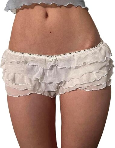 Women Y2k Lace Bloomers Lolita Layered Bottoms Short Sweet Pettipants Sexy Mini Shorts Low Rise Hot Pants in Saudi Arabia
