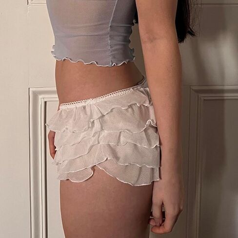 Women Y2k Lace Bloomers Lolita Layered Bottoms Short Sweet Pettipants Sexy Mini Shorts Low Rise Hot Pants in Saudi Arabia