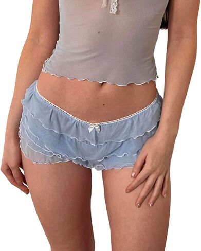 Women Y2k Lace Bloomers Lolita Layered Bottoms Short Sweet Pettipants Sexy Mini Shorts Low Rise Hot Pants in Saudi Arabia