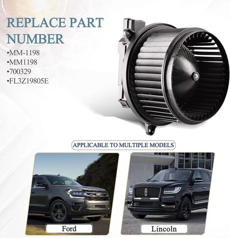 AC Blower Motor with Fan Compatible with 2015-2023 Ford F-150, F-250/350/450/550/600 Super Duty, 2018-2024 Ford Expedition/Lincoln Navigator, HVAC Blower Motor Replacement 700329, FL3Z19805E in Saudi Arabia