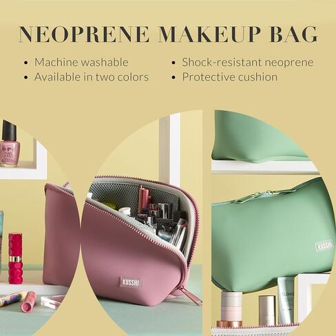 KUSSHI Neoprene Makeup Bag (Black/Pink) in Saudi Arabia