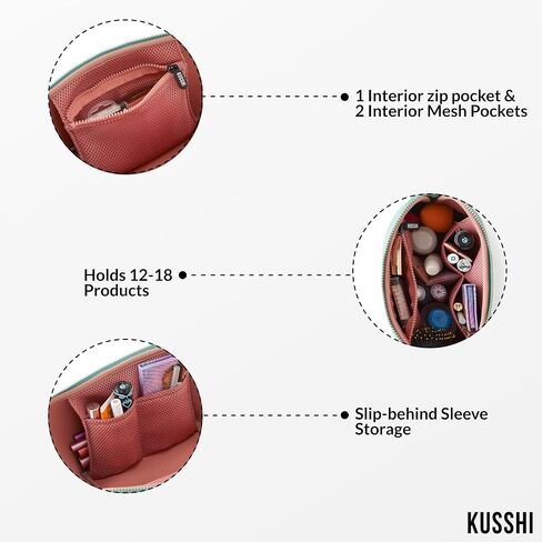 KUSSHI Neoprene Makeup Bag (Black/Pink) in Saudi Arabia