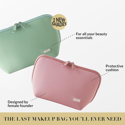 KUSSHI Neoprene Makeup Bag (Black/Pink) in Saudi Arabia