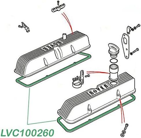 ALLMAKES/BRITPART Set of 2 Valve Cover GASKETS and Intake Plenum Gasket Compatible with Land Rover Discovery 2 Part # LVC100260 & ERR6621 in Saudi Arabia