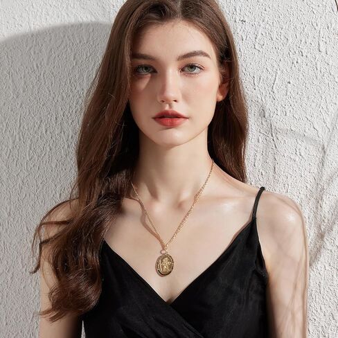 jiamiaoi 18kt Gold Plated St Michael Pendant Necklace for Men Women, Saint Christopher Medal Necklace Archangel St Michael Medallion Protection Necklaces Christian Jewelry in Kuwait