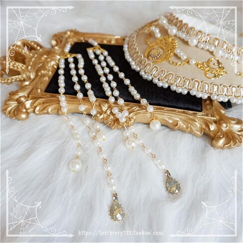 MYAYD Women's Palace Retro Tudor Hat Hair Accessories Crown Headwear Decoration Multicolor Handmade (Creamy-white) in Saudi Arabia
