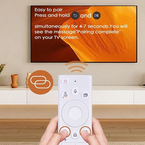 بديل لجهاز التحكم عن بعد Samsung-TV، التحكم الصوتي الذكي المتوافق مع BN59-1312A، لتلفزيونات Samsung 2018-2023 ذات الإطار المنحني QLED LED LCD 8K 4K، مع 3 اختصارات NEFTLIX، Prime Video، Hulu in Saudi Arabia